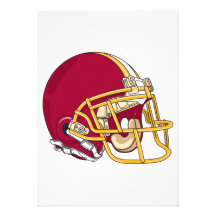 red and gold football helmet vector graphic custom announcement
