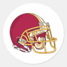 red and gold football helmet vector graphic round stickers