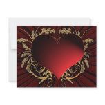 Red and gold heart design personalized invitations