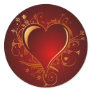RED AND GOLD HEART STICKER