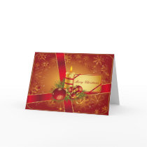 Red and Gold Holiday Candle Cards