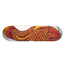 Red and Gold Koi Skate Decks