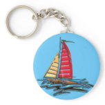 Red and Gold Sailboat Keychain