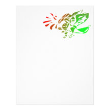 Red And Green Abstract Dragon Letterhead