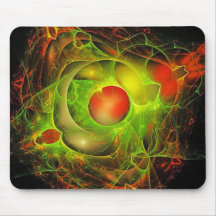 Red and Green Abstract Mouse Pad