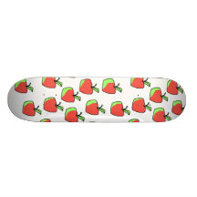 Red and Green Apple Pattern. Skate Deck