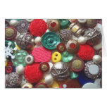Red and Green Button Collage Greeting Cards