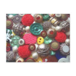 Red and Green Button Collage Post Card