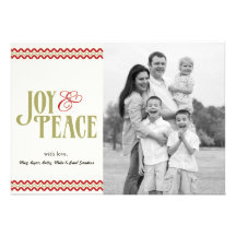 Red and Green chevron holiday photocard