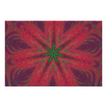 Red and Green Christmas Mandala Photograph