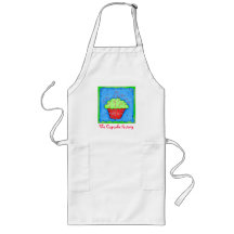 Red and Green Cupcake Apron Business Personalized