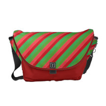 Red and Green Diagonal Stripes Commuter Bags