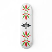 Red and Green Ganja Leafs Skateboard