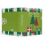Red and Green Holiday Photographs 3 Ring Binder