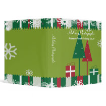 Red and Green Holiday Photographs 3 Ring Binder
