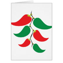 Red and Green Pepper Graphic on a string Cards