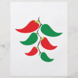 Red and Green Pepper Graphic on a string Full Color Flyer
