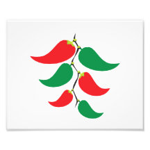 Red and Green Pepper Graphic on a string Photo Art