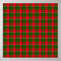 Red And Green Plaid Fabric Background Poster