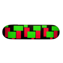 RED AND GREEN SQUARE Skateboard