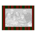 red and green striped photo frame postcards
