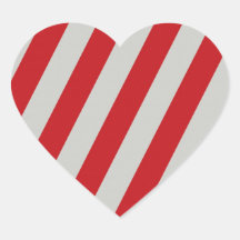 Red and Grey Candy Cane Diagonal Stripes Pattern Sticker