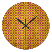 Red and Orange Polka Dot Wall Clock