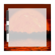 Red and Orange Sky with Water Reflecting Dry-Erase Board