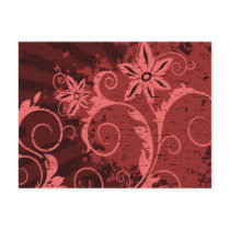 Red and Pink Abstract Flower Post Cards