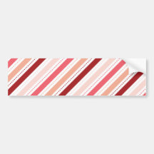 Red and Pink Diagonal Stripes Valentine's Day Gift Bumper Sticker