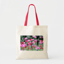 Red and Pink Poppies Canvas Bag