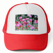 Red and Pink Poppies Mesh Hats