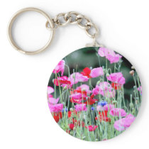 Red and Pink Poppies Key Chain