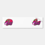 Red and Purple Elephant with Flowers Bumper Sticker
