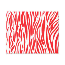 Red and white Animal print. Stretched Canvas Print