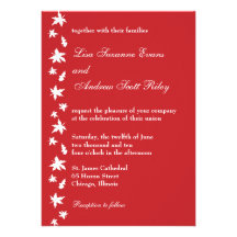 Red and White Autumn Leaf Wedding Invitation