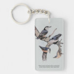 Red and White-breasted Nuthatches Acrylic Keychains