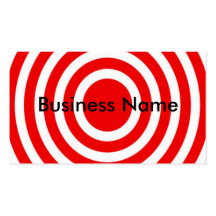 Red and White Bulls-Eye Business Cards