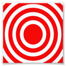 Red and White Bulls-Eye Photographic Print