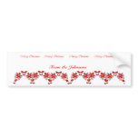 Red and White Candy Cane Wine Label Sticker Bumper Stickers