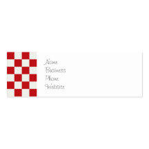 Red and White Chequered Pattern Country BBQ Colour Business Card