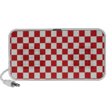 Red and White Chequered Pattern Country BBQ Colour Notebook Speakers