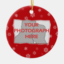 Red and white Christmas Snowflakes pattern Christmas Ornaments