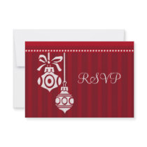 Red and White Christmas Wedding RSVP Cards Announcements