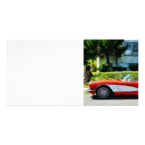 Red and White Corvette Convertible Customized Photo Card