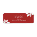 Red and White Damask Address Labels