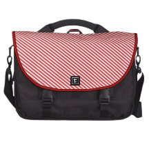 Red and White Diagonal Stripes Bags For Laptop