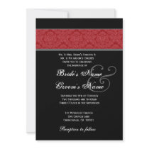 Red and White Feathery Damask Wedding Collection
