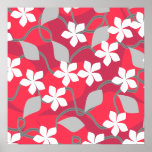 Red and White Flowers. Floral Pattern. Posters