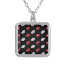 Red and White Footballs Pattern Jewelry